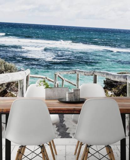 polku alas valkoinen hiottu ranta ja kirkas sininen vesi tapetti