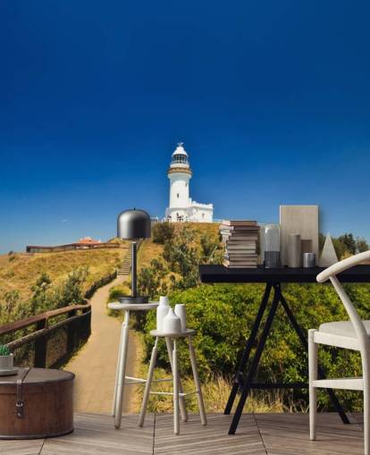 Scenic Hill Approaching White Byron Bay Lighthouse wallpaper