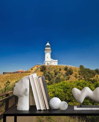 Scenic Hill Approaching White Byron Bay Lighthouse wallpaper