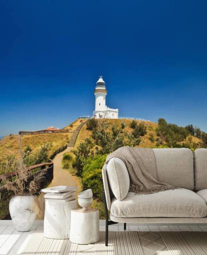 Sfondo Scenic Hill Approaching White Byron Bay Lighthouse