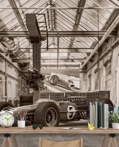 black and white customizable vintage car wallpaper mural called Vintage Racing Car Photo for offices and gyms black and white customizable vintage car wallpaper mural called Vintage Racing Car Photo for offices and gyms