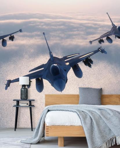 Three Fighter Jets Flying Wallpaper