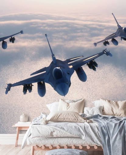 Three Fighter Jets Flying Wallpaper