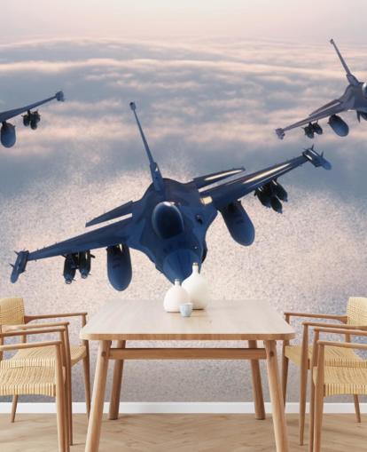 Three Fighter Jets Flying Wallpaper