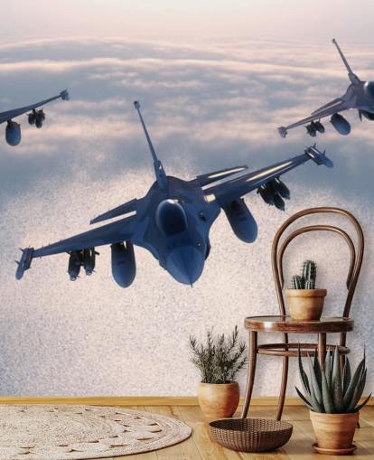 Papel pintado tres aviones de combate volando
