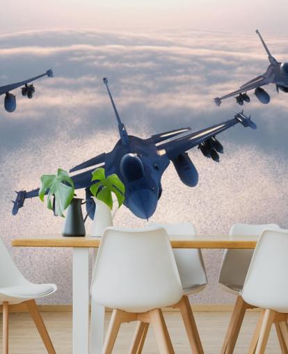 Papel pintado tres aviones de combate volando