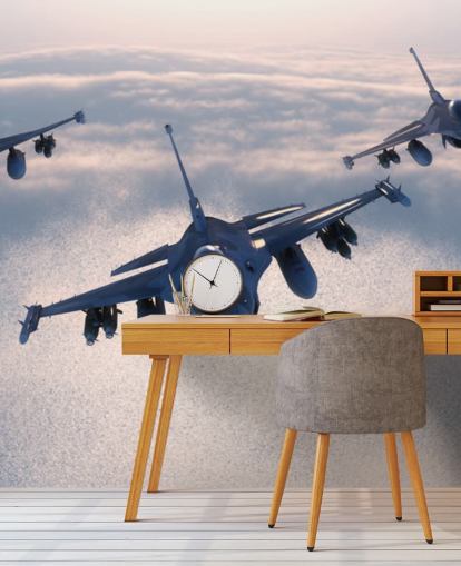 Papel pintado tres aviones de combate volando