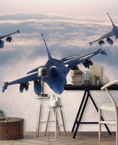 Drei Kampfflugzeuge fliegen Wallpaper