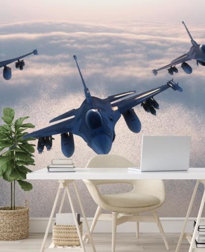 Three Fighter Jets Flying Wallpaper