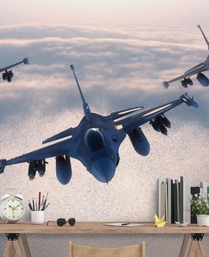 Three Fighter Jets Flying Wallpaper