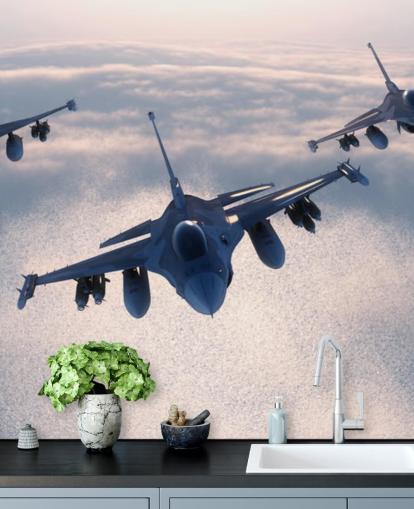 Papel pintado tres aviones de combate volando