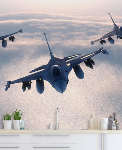 Drei Kampfflugzeuge fliegen Wallpaper