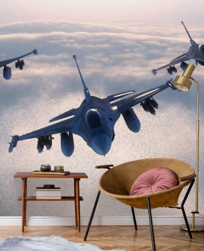 Papel pintado tres aviones de combate volando