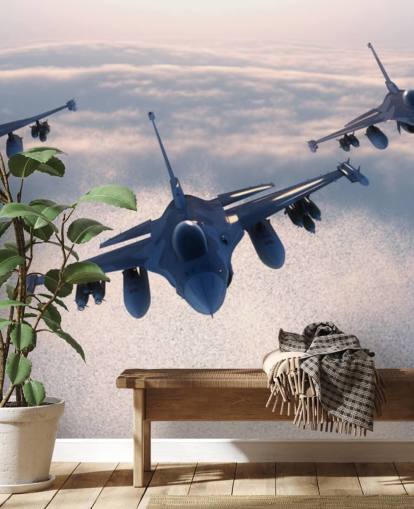 Three Fighter Jets Flying Wallpaper