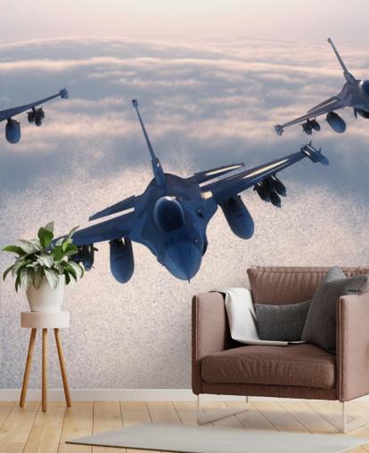 Papel pintado tres aviones de combate volando