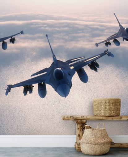 Three Fighter Jets Flying Wallpaper