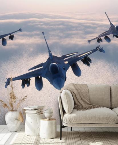 Three Fighter Jets Flying Wallpaper