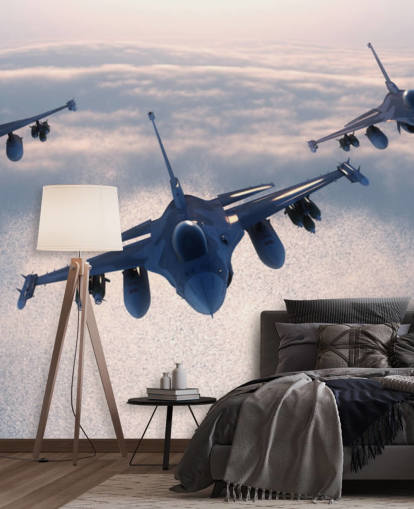 Kolme Fighter Jets Flying Taustakuva