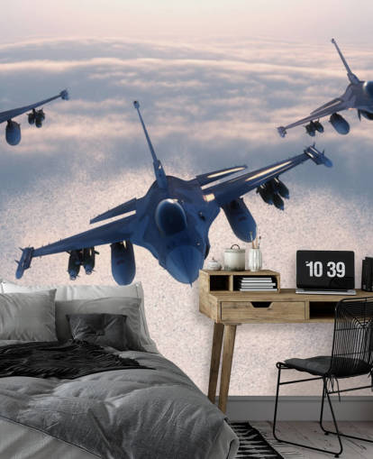Tre Fighter Jets Flying Tapet
