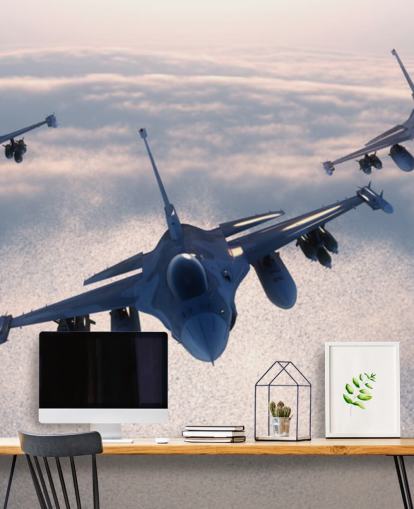 Tre Fighter Jets Flying Bakgrunn Tre Fighter Jets Flying Bakgrunn