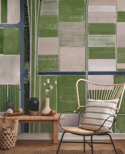 Vogelperspektive von grünen und braunen Farming Fields Wallpaper Vogelperspektive von grünen und braunen Farming Fields Wallpaper