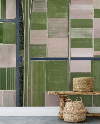 Bird's View of Green and Brown Farming Fields Wallpaper Bird's View of Green and Brown Farming Fields Wallpaper