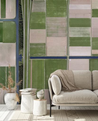 Bird's View of Green and Brown Farming Fields Wallpaper Bird's View of Green and Brown Farming Fields Wallpaper