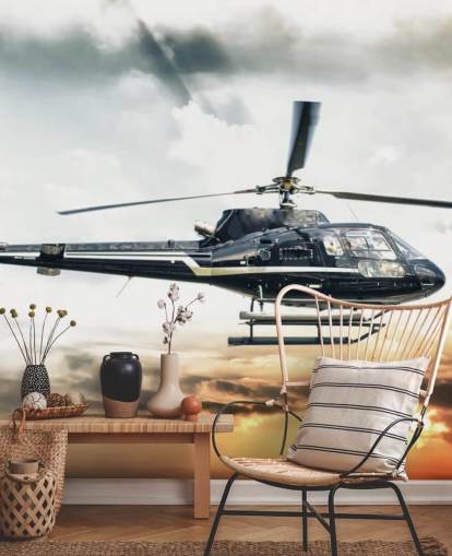 Hubschrauber fliegen bei Sonnenuntergang Wallpaper Hubschrauber fliegen bei Sonnenuntergang Wallpaper