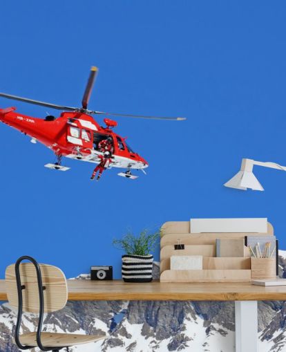 Papel pintado helicóptero rojo Papel pintado helicóptero rojo