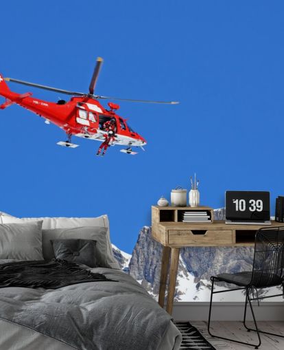 Röd helikopter Bakgrund