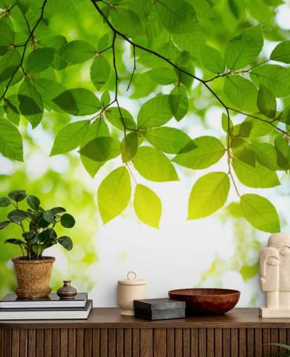 Grüne Blätter Tapete