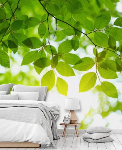 Papel de parede folhas verdes