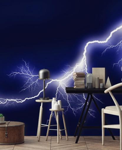 Blue Lightening Väggmålning