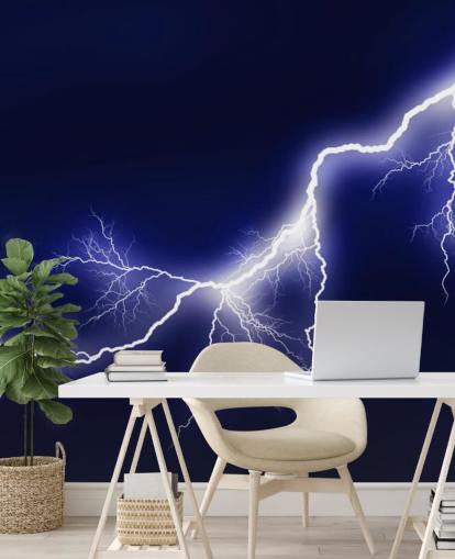 Decorazione murale con illuminazione blu