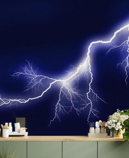 Blue Lightening Väggmålning