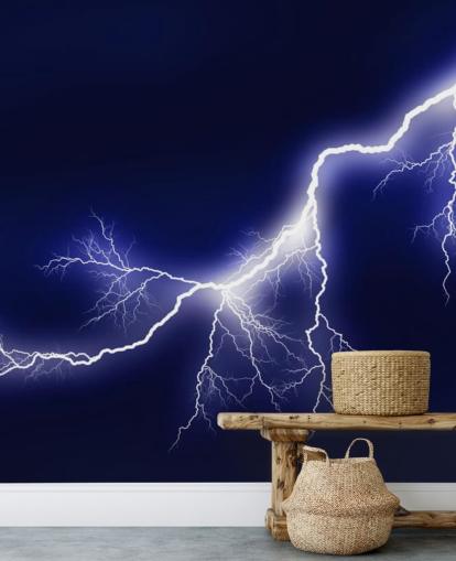 Decorazione murale con illuminazione blu