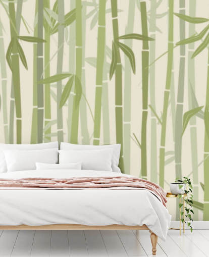 papier peint mural en bambou personnalisable vert appelé Calm Bamboo Forest papier peint mural en bambou personnalisable vert appelé Calm Bamboo Forest
