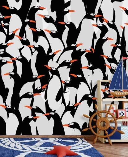 Cartoon Penguins Huddled Wallpaper Cartoon Penguins Huddled Wallpaper