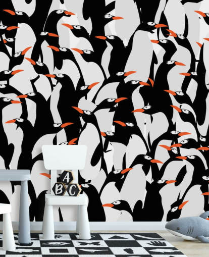 Fond d'écran de dessin animé pingouins blottis