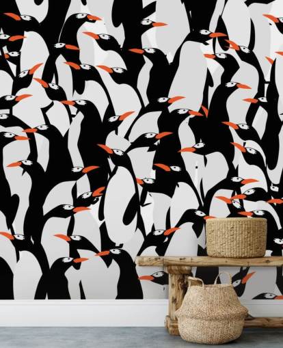 Fond d'écran de dessin animé pingouins blottis