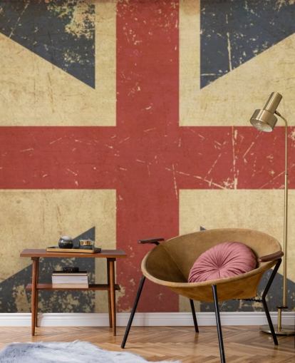 papel pintado de bandera de union jack estilo vintage