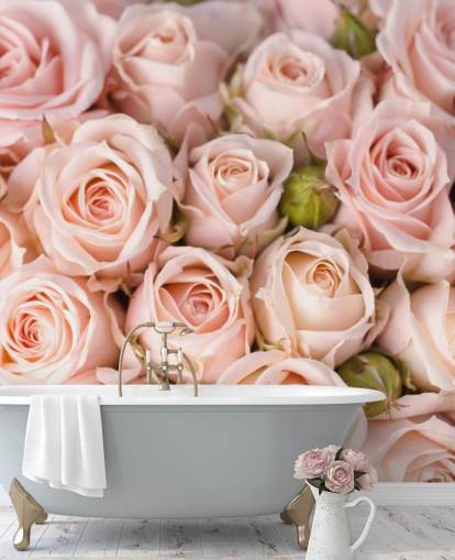 carta da parati murale con rose rosa chiamata Bright Pink Roses di Wallsauce per camere da letto, bagni e camerette per bambini carta da parati murale con rose rosa chiamata Bright Pink Roses di Wallsauce per camere da letto, bagni e camerette per bambini