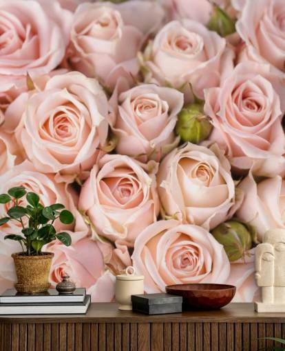 lyserød rose tapetmaleri kaldet Bright Pink Roses fra Wallsauce til soveværelser, badeværelser og børns soveværelser lyserød rose tapetmaleri kaldet Bright Pink Roses fra Wallsauce til soveværelser, badeværelser og børns soveværelser