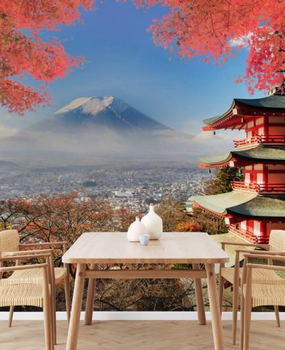 Mt. Fuji with Autumn Colours Wallpaper Mt. Fuji with Autumn Colours Wallpaper