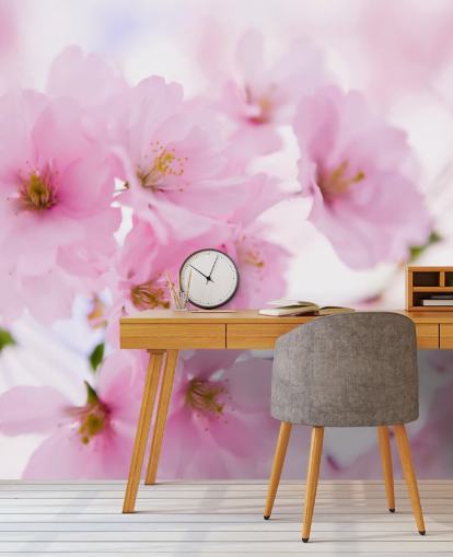 carta da parati murale floreale rosa e bianca chiamata Japanese Cherry Tree in Blossom per camere da letto carta da parati murale floreale rosa e bianca chiamata Japanese Cherry Tree in Blossom per camere da letto