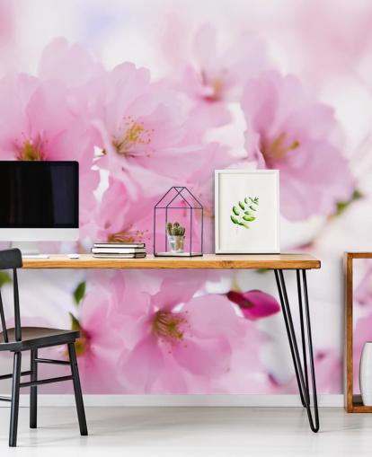 papier peint mural floral rose et blanc appelé Japanese Cherry Tree in Blossom pour chambres papier peint mural floral rose et blanc appelé Japanese Cherry Tree in Blossom pour chambres