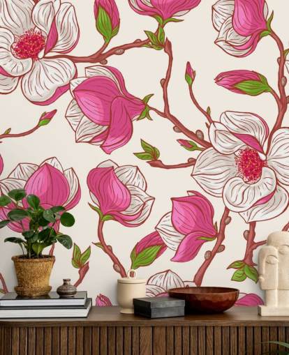 Rosa og hvit Magnolias Bakgrunn Rosa og hvit Magnolias Bakgrunn