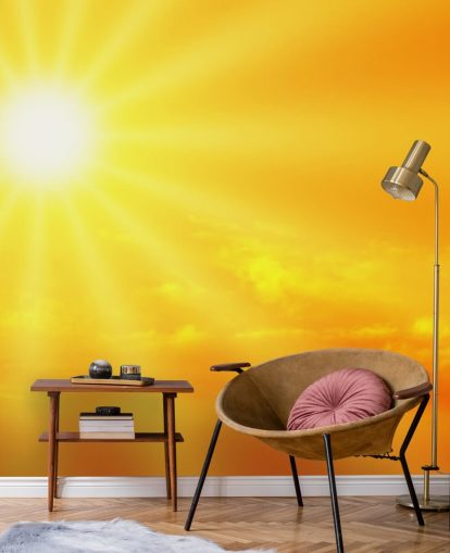 Geel en oranje behang Geel en oranje behang