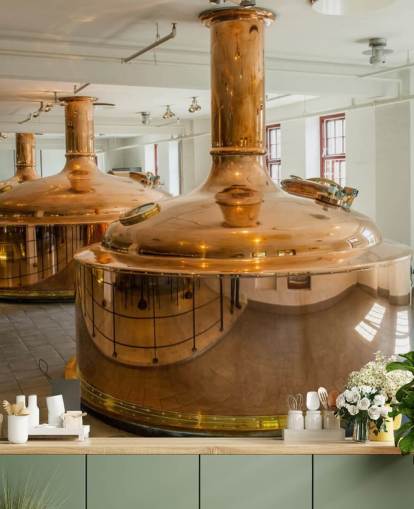 Copper Containers at Brewery Wallpaper Copper Containers at Brewery Wallpaper