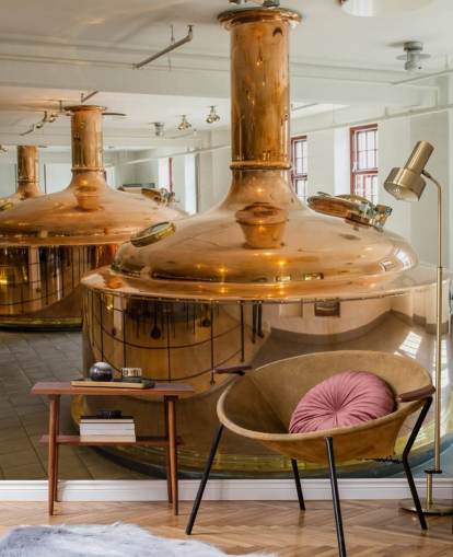 Copper Containers at Brewery Wallpaper Copper Containers at Brewery Wallpaper